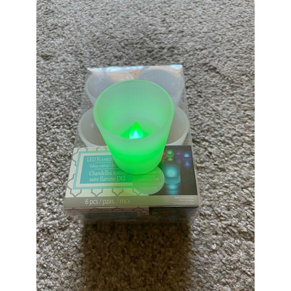 LED Flameless Tea Candles set of 6 Rainbow colors NIB - Picture 8 of 9